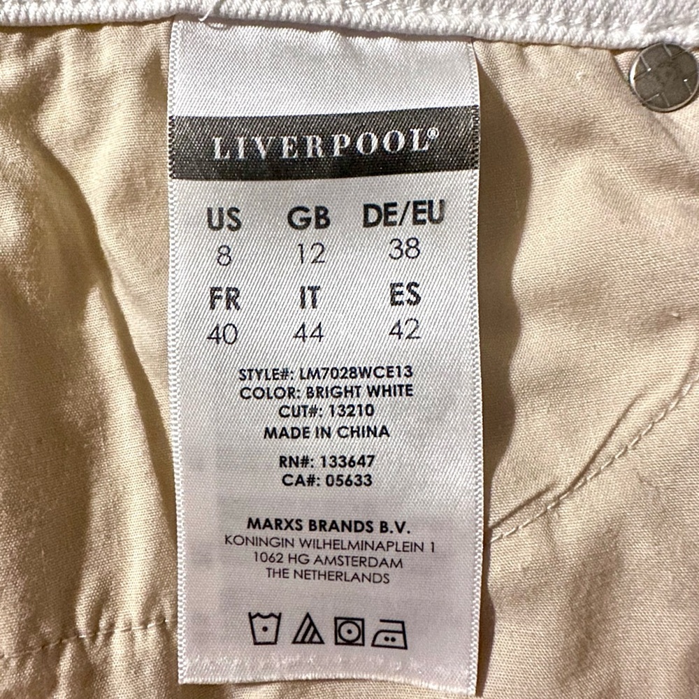 LIVERPOOL Crop Flare Hannah Jeans Embroidered Eyelet Raw Hem Pants Stretch 8 29 - Picture 10 of 16
